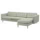 LANDSKRONA كنبة 4 مقاعد, مع أريكة طويلة/Gunnared أخضر فاتح/معدني