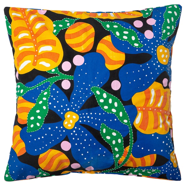 MÄVINN غطاء وسادة, عدة ألوان/نقش زهور, 50x50 سم
