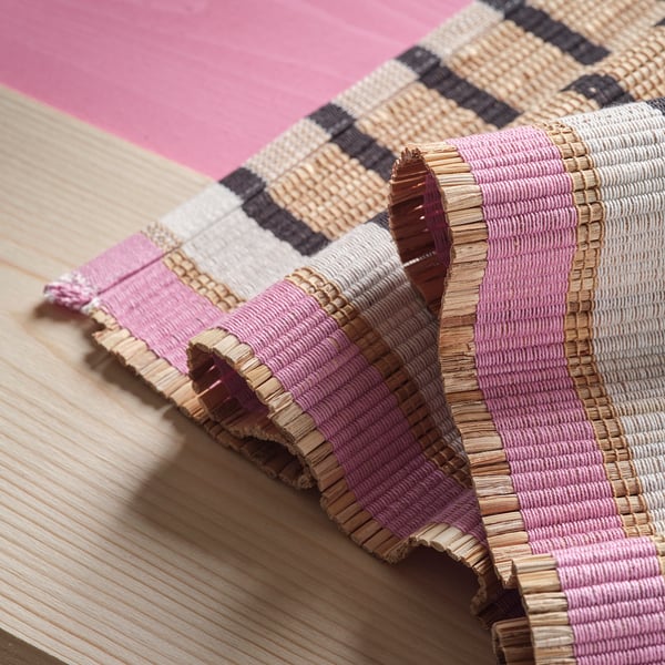 MÄVINN مفرش طاولة, ألياف الموز/نقش خطوط, 35x130 سم