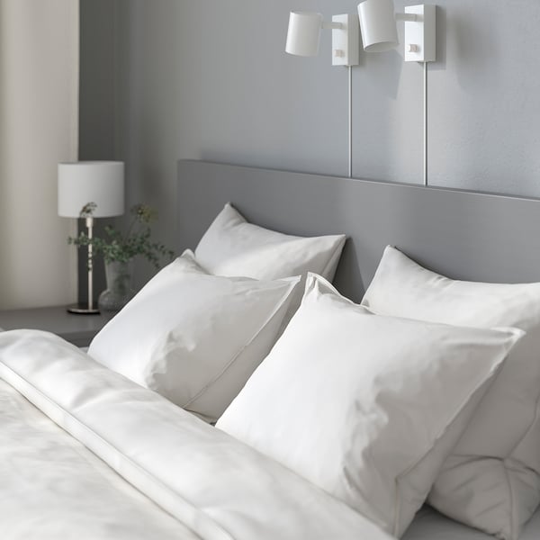 MALM هيكل سرير، عالي, رمادي مصبوغ, 180x200 سم