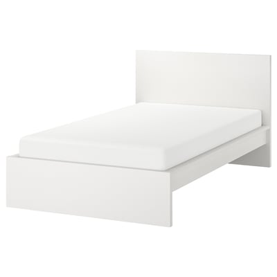 MALM هيكل سرير، عالي, أبيض, 120x200 سم