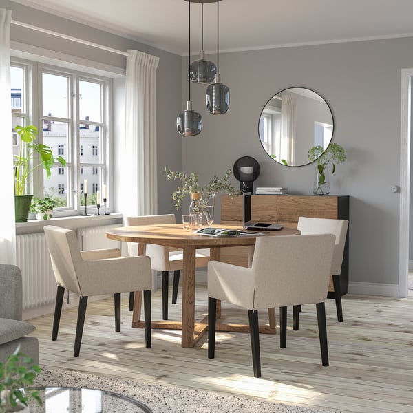 MÅRENÄS كرسي مع مساند ذراعين, أسود/Gunnared بيج