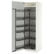 METOD خزانة عالية مع رف أطعمة يسحب للخارج, أبيض/Aspudden رمادي فاتح, 60x60x200 سم