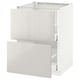 METOD / MAXIMERA خزانة قاعدة مع واجهتين/درجين علويين, أبيض/Ringhult رمادي فاتح, 60x60 سم