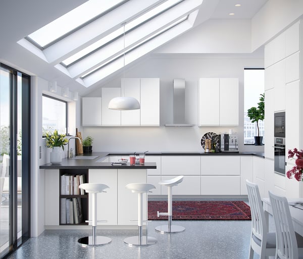 METOD / MAXIMERA خزانة قاعدة 3 واجهات/أدراج, أبيض/Voxtorp أبيض مطفي, 40x60 سم