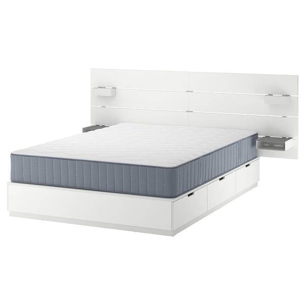 NORDLI هيكل سرير مع تخزين ومرتبة