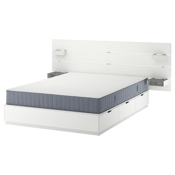 NORDLI هيكل سرير مع تخزين ومرتبة