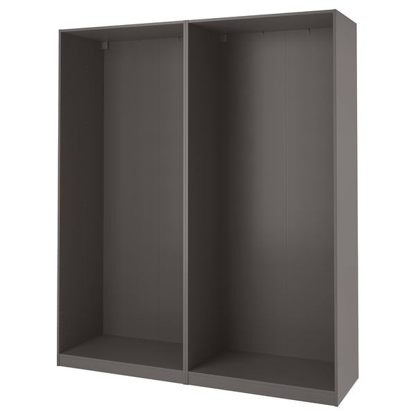 PAX هيكلي دولاب ملابس, رمادي غامق, 200x58x236 سم