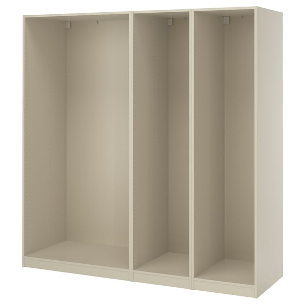 PAX 3 هياكل دولاب ملابس, رمادي-بيج, 200x58x201 سم