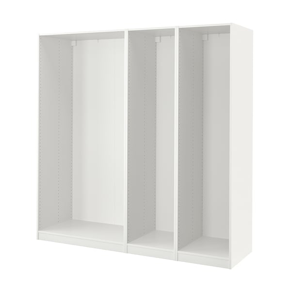 PAX 3 هياكل دولاب ملابس, أبيض, 200x58x201 سم