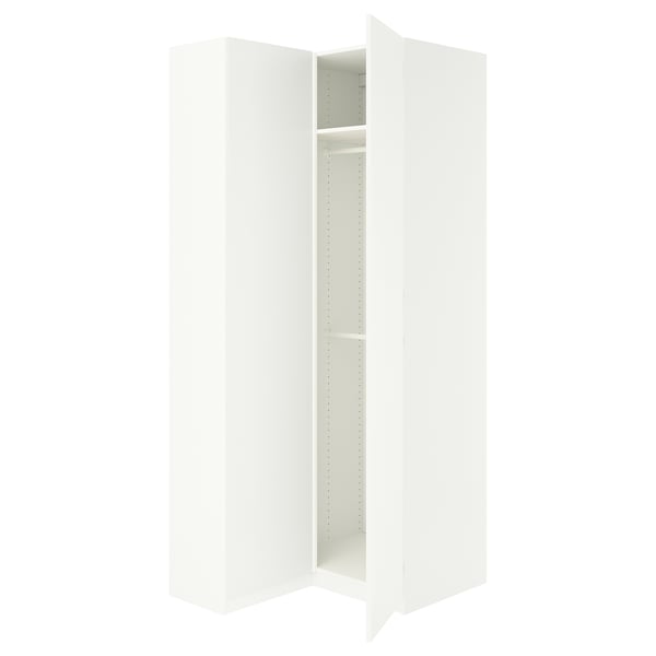 PAX / FORSAND دولاب ملابس زاوية, أبيض/أبيض, 111/88x236 سم