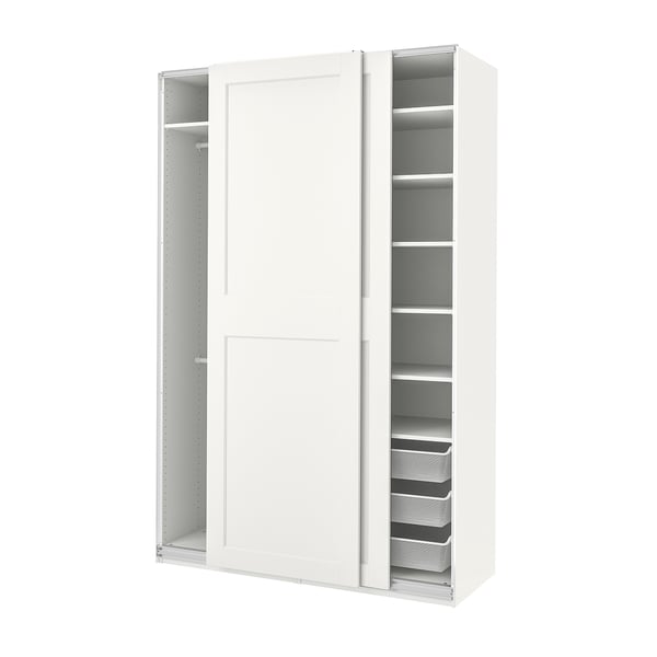 PAX / GRIMO دولاب ملابس, أبيض/أبيض, 150x66x236 سم