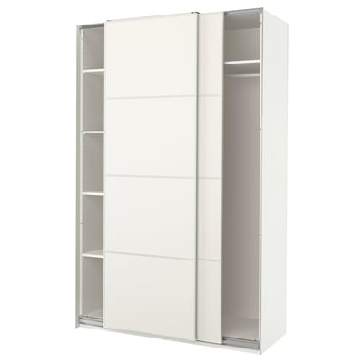 PAX / MEHAMN دولاب ملابس, أبيض/ثنائي الجانب. أبيض, 150x66x236 سم