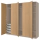 PAX / STORKLINTA تشكيلة دولاب ملابس., رمادي-بيج/شكل السنديان, ‎250x60x236 سم‏