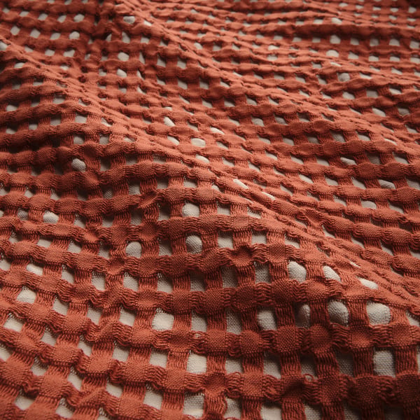 PELARTUJA غطاء سرير, أحمر-بني/بيج, 150x250 سم