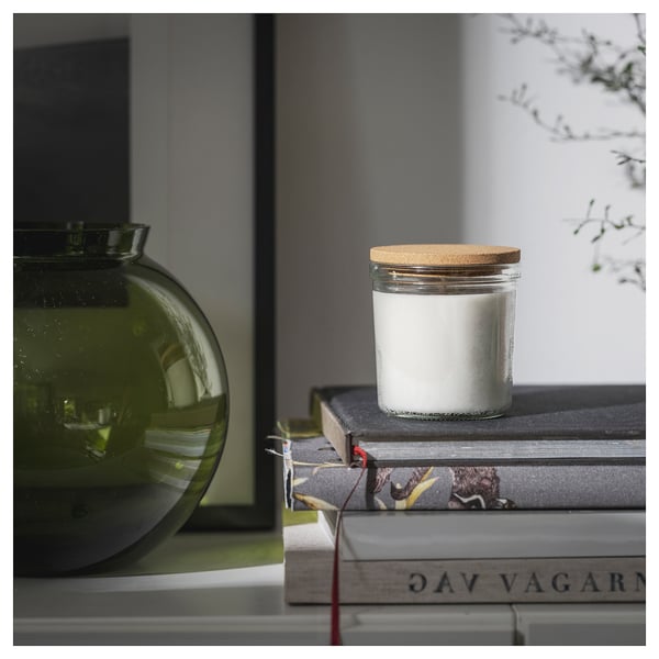 RÖNNSPIREA غطاء شمع معطر, عازل حرارة من الفلّين, 8 سم