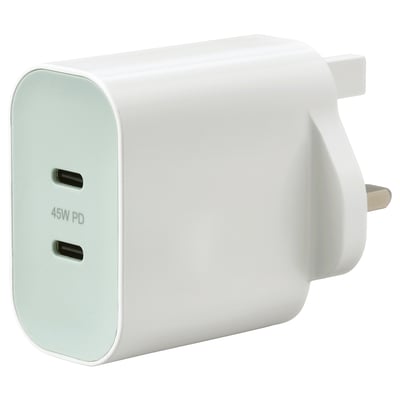 SJÖSS شاحن USB بمنفذين 45 واط, شحن سريع