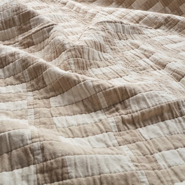 SKOGSKOVALL غطاء سرير, بيج, 160x250 سم