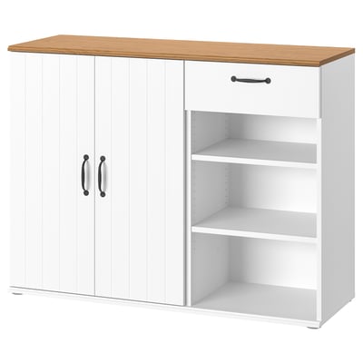 SKRUVBY خزانة جانبية, أبيض, ‎120x38x90 سم‏