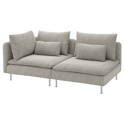 SÖDERHAMN كنبة 3 مقاعد, مع طرف مفتوح/Viarp بيج/بنّي