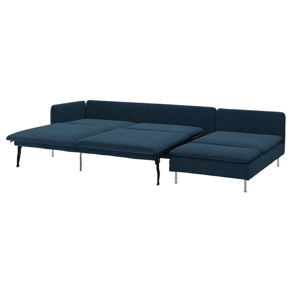 SÖDERHAMN كنبة-سرير 4 مقاعد, مع أريكة طويلة مع طرف مفتوح/Kelinge أزرق غامق