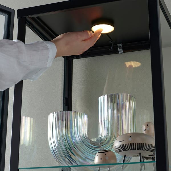 STRIMSÄV مصباح موجّه LED, أسود