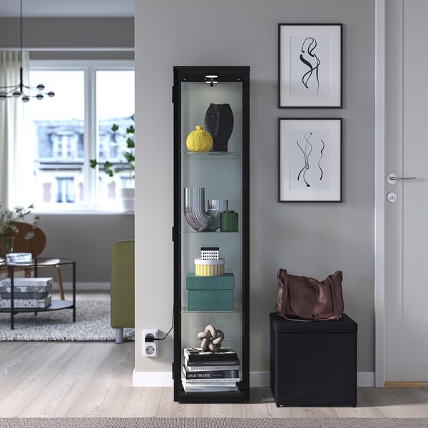 STRIMSÄV مصباح موجّه LED, أسود