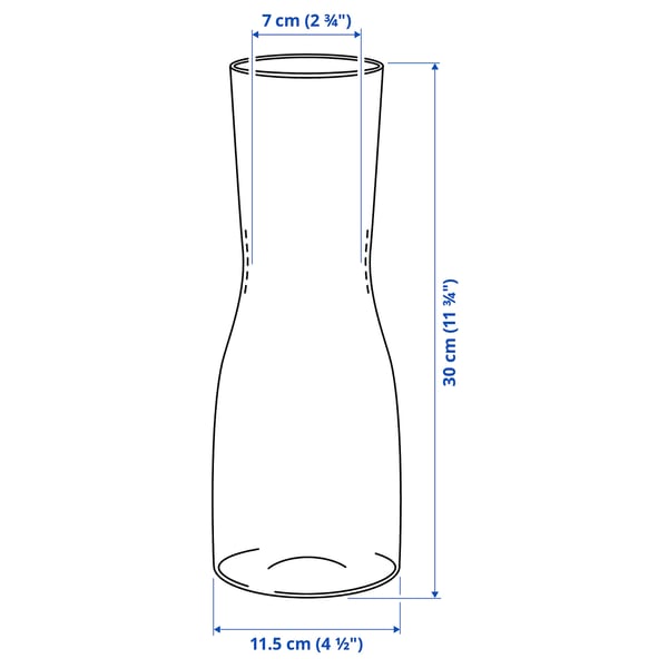 TIDVATTEN مزهرية, زجاج شفاف, 30 سم