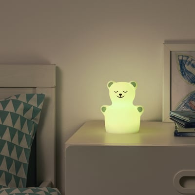 TÖVÄDER إضاءة ليلية LED, دب يعمل بالبطارية
