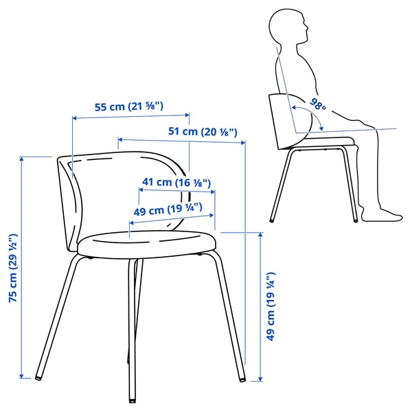TONSTAD / KRYLBO طاولة و 4 كراسي, أبيض-عاجي/Tonerud بيج غامق, 140/196x85 سم