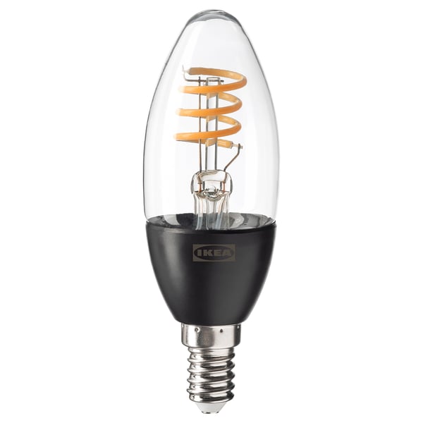 TRÅDFRI لمبة LED E14 250 lumen, ذكي تعتيم لاسلكي/أبيض دافىء نجفة