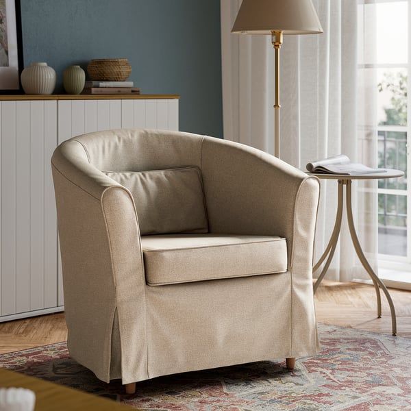 TULLSTA كرسي بذراعين, Naggen بيج