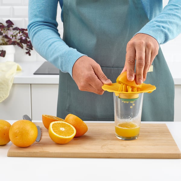 UPPFYLLD عصّارة ليمون, أصفر ساطع/أخضر ساطع, 15 سم