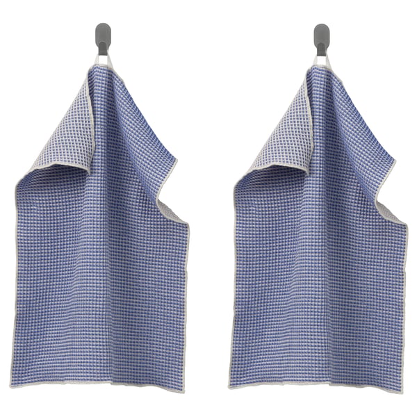 VÄLVÅRDAD منشفة شاي, أزرق/أبيض, 45x60 سم