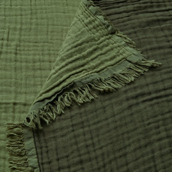 VALLKRASSING غطاء, رمادي-أخضر, 150x200 سم