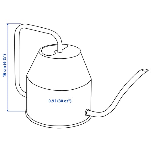 VATTENKRASSE أبريق سقي, عاجي/لون ذهبي, 0.9 ل