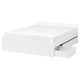VIHALS هيكل سرير بصندوقيّ تخزين, أبيض/Lindbåden, ‎160x200 سم‏