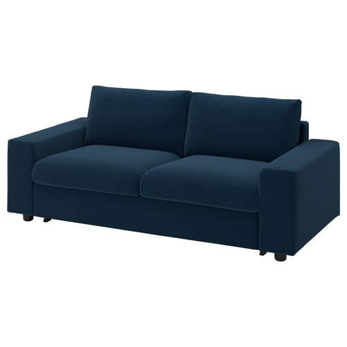 VIMLE كنبة-سرير بمقعدين, مع مساند ذراع واسعة/Kelinge أزرق غامق