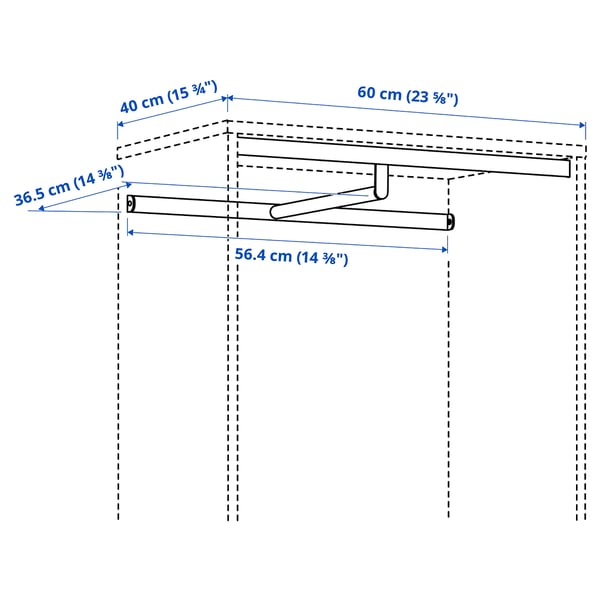 Illustration with measurements for the product: ALTARLIDEN.