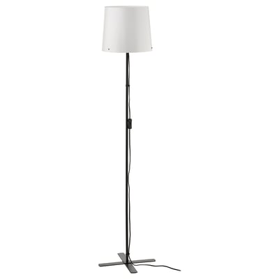 A BARLAST floor lamp with a white shade, black base, and a sleek, modern design.
