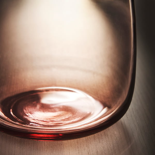 BERÄKNA Vase, glass/light pink, 18 cm