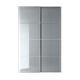 Björnøya wardrobe: dark grey frosted glass sliding doors, aluminium frame, safety film. Rectangle shape, modern design.