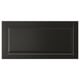 Black BODBYN drawer front, sleek bevelled panel, rectangular, lacquered fiberboard.