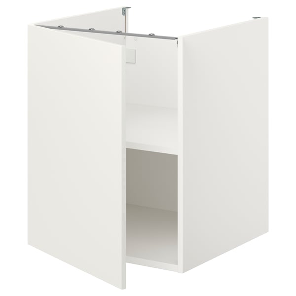 White ENHET kitchen cabinet with one shelf, modern storage for kitchen items.