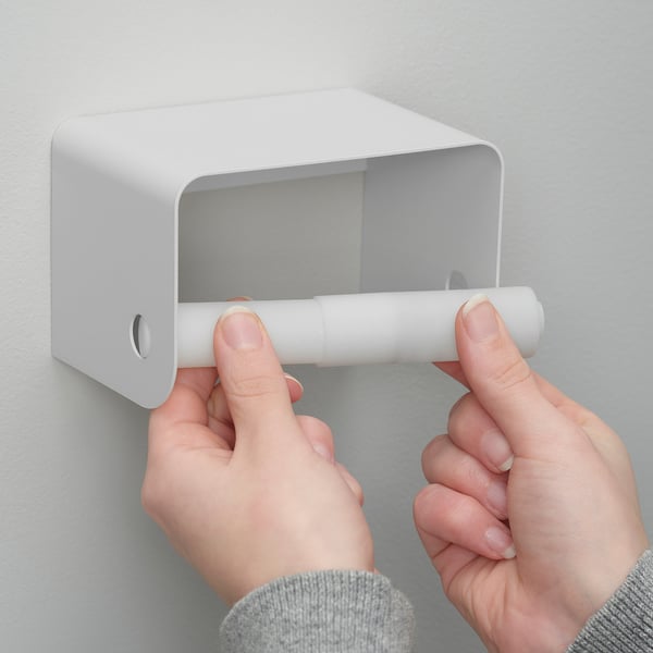 ENUDDEN Toilet roll holder, white, 9x13x8 cm