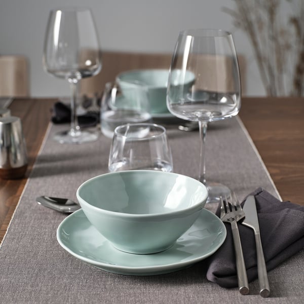 FORELLTETRA Bowl, turquoise/grey, 15 cm