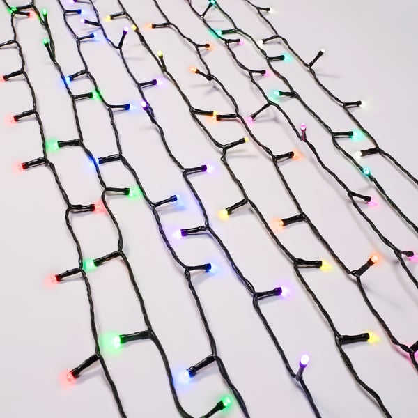 Colourful outdoor lights with multiple colours and settings, perfect for decor.