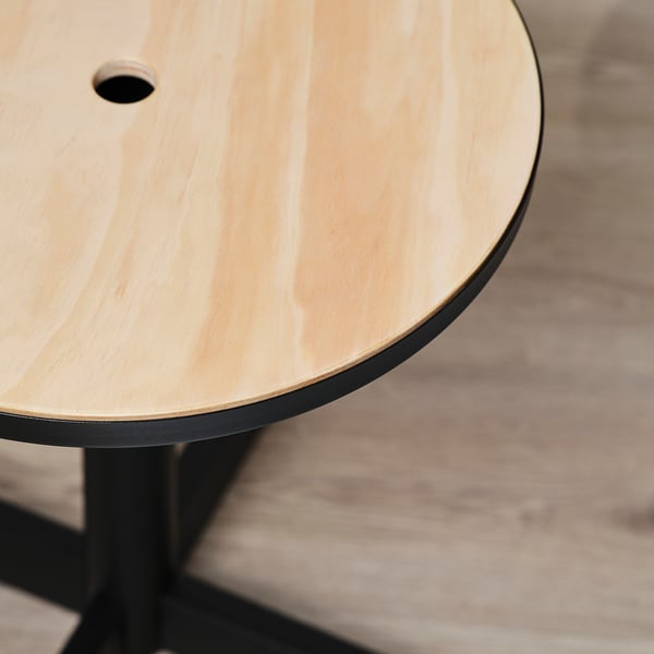 GRIMSARBO Side table, pine plywood/black