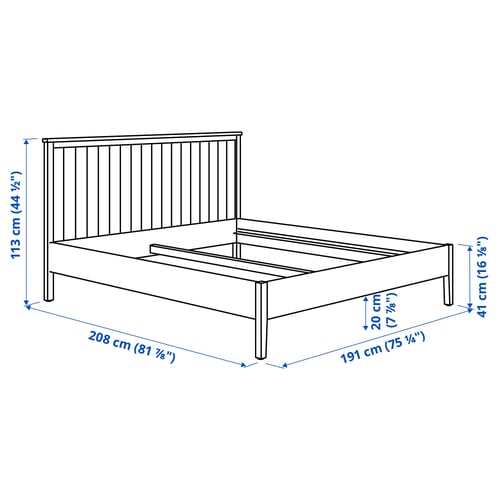 GULLABERG Bed frame, grey, 180x200 cm