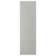 A rectangular, light grey HAVSTORP kitchen cabinet door. The door has clean lines, a smooth finish, and is made from acrylic-painted fiberboard.